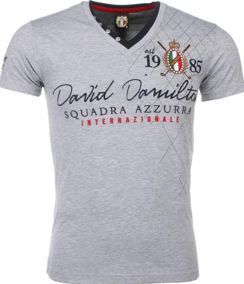 Broderi Squadra Azzura - Herr T-Shirt Grå