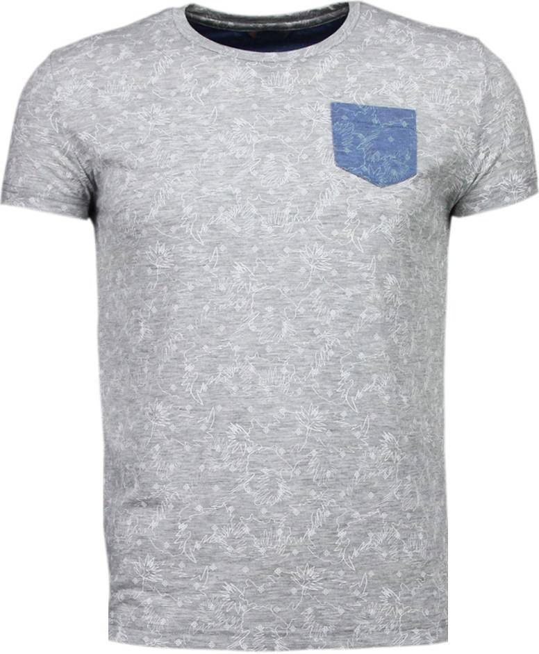 Blad Sommar Motiv - Herr T-Shirt Grå