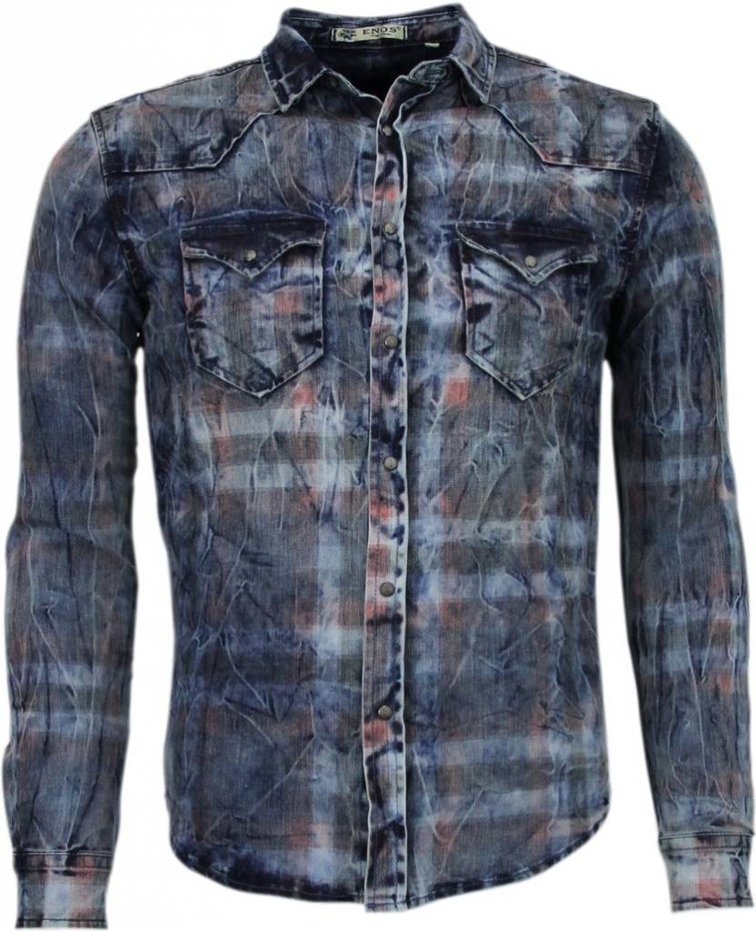 Jeansskjorta Slim Fit - Herr Skjortor På Nätet Blå