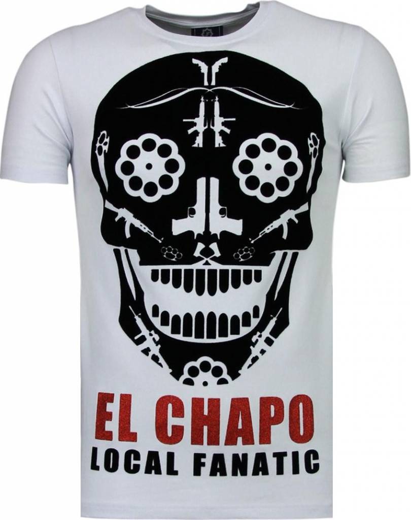 El Chapo Flockprint - Herr T-Shirt Vit
