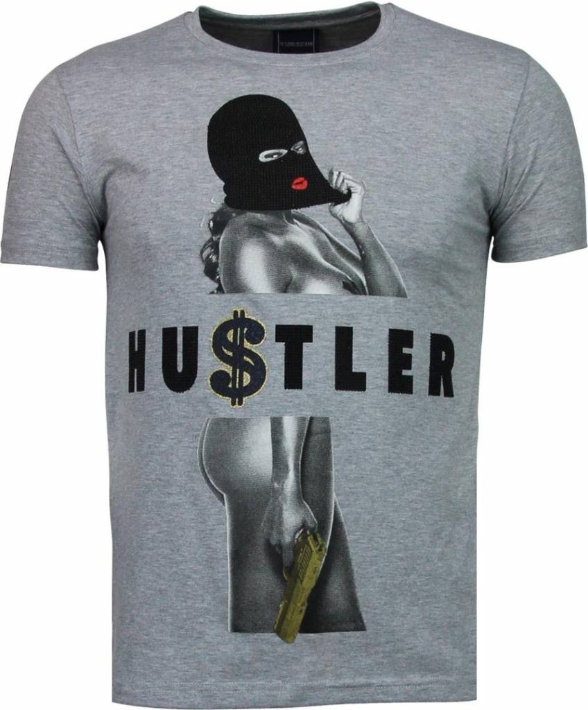 Hustler Rhinestone - Herr T-Shirt Grå