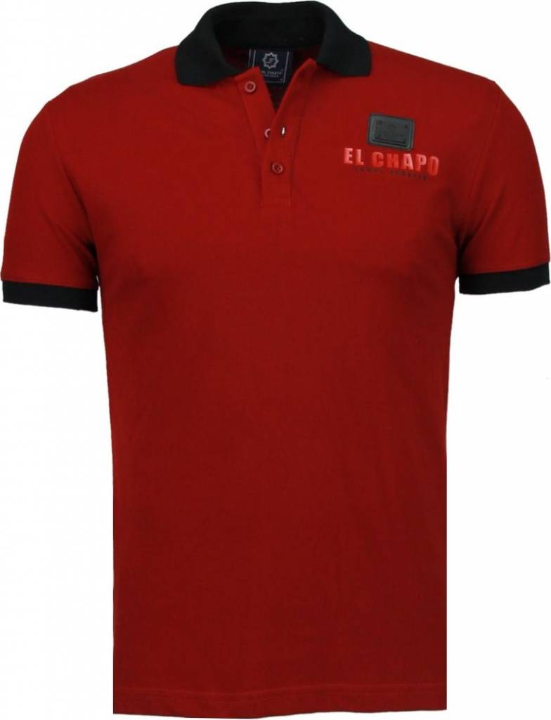 El Chapo Flockprint Polo - Herr Polo Bordeaux