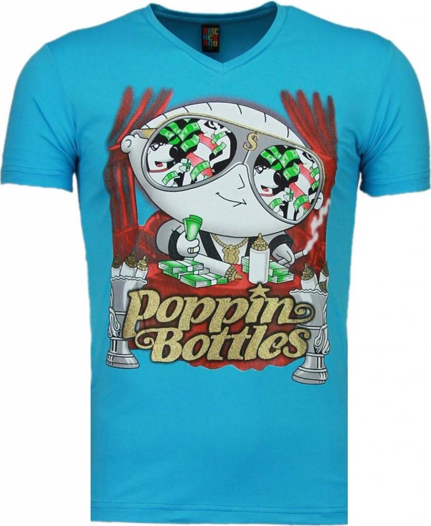 Poppin Stewie - Man T-Shirt Blå