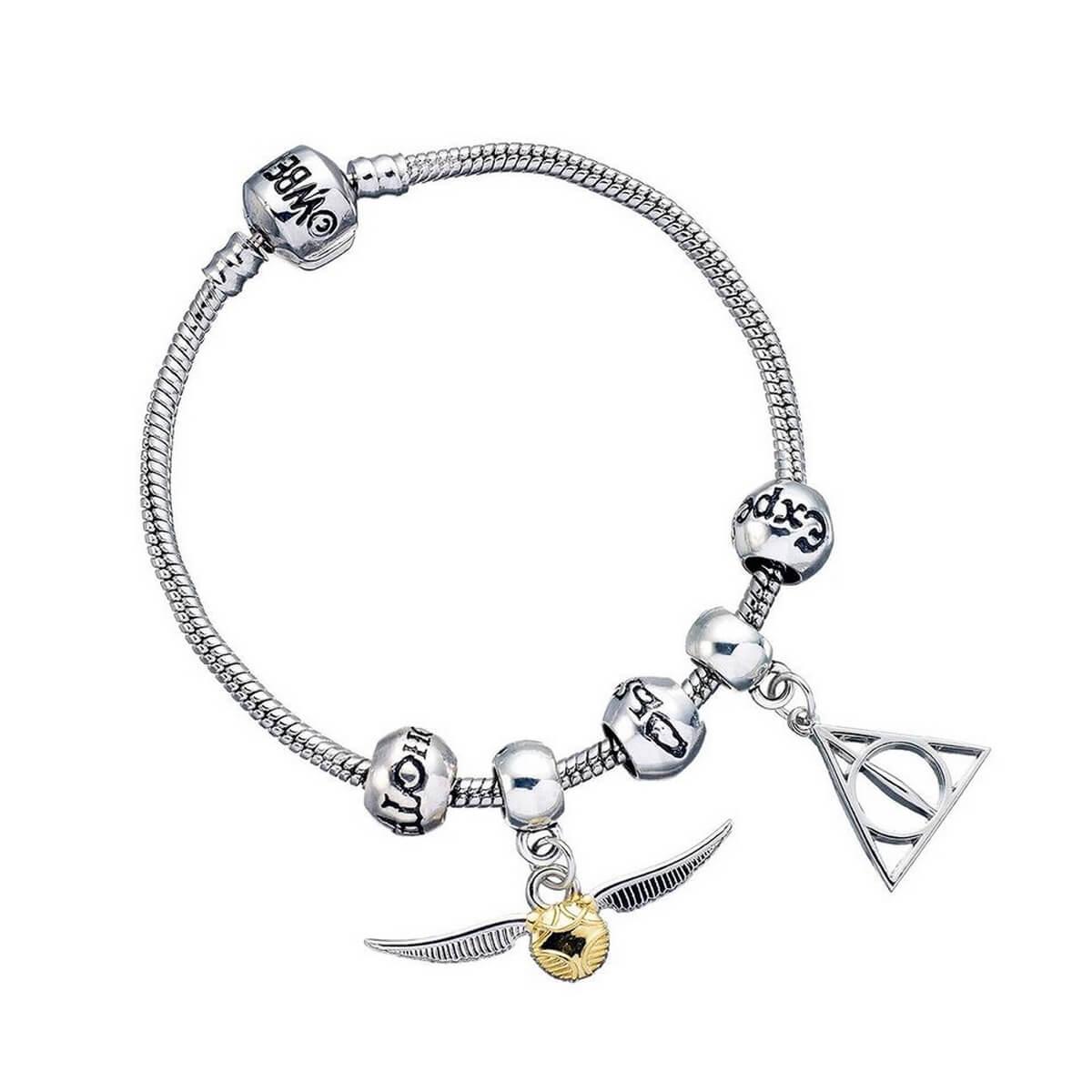 Silverpläterat Armband med 5st Berlocker Harry Potter