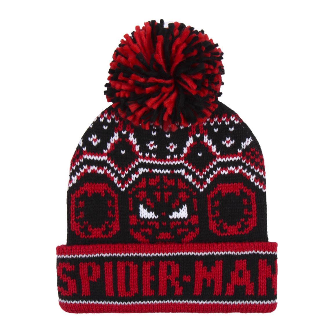 Trikåmössa med Pompom Spiderman