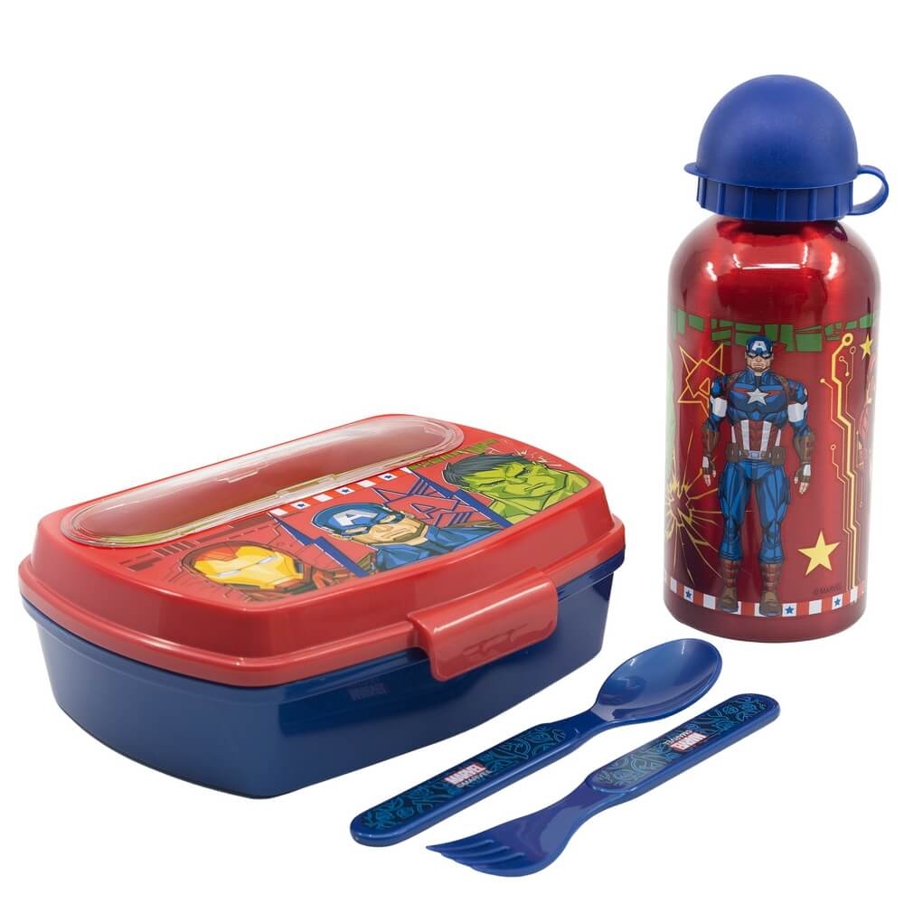 Avengers Matlåda, Bestick och Aluminiumflaska Marvel