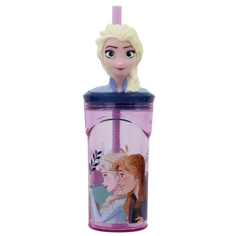 Frost/Frozen Mugg med Sugrör och 3D-figur 360ml Disney