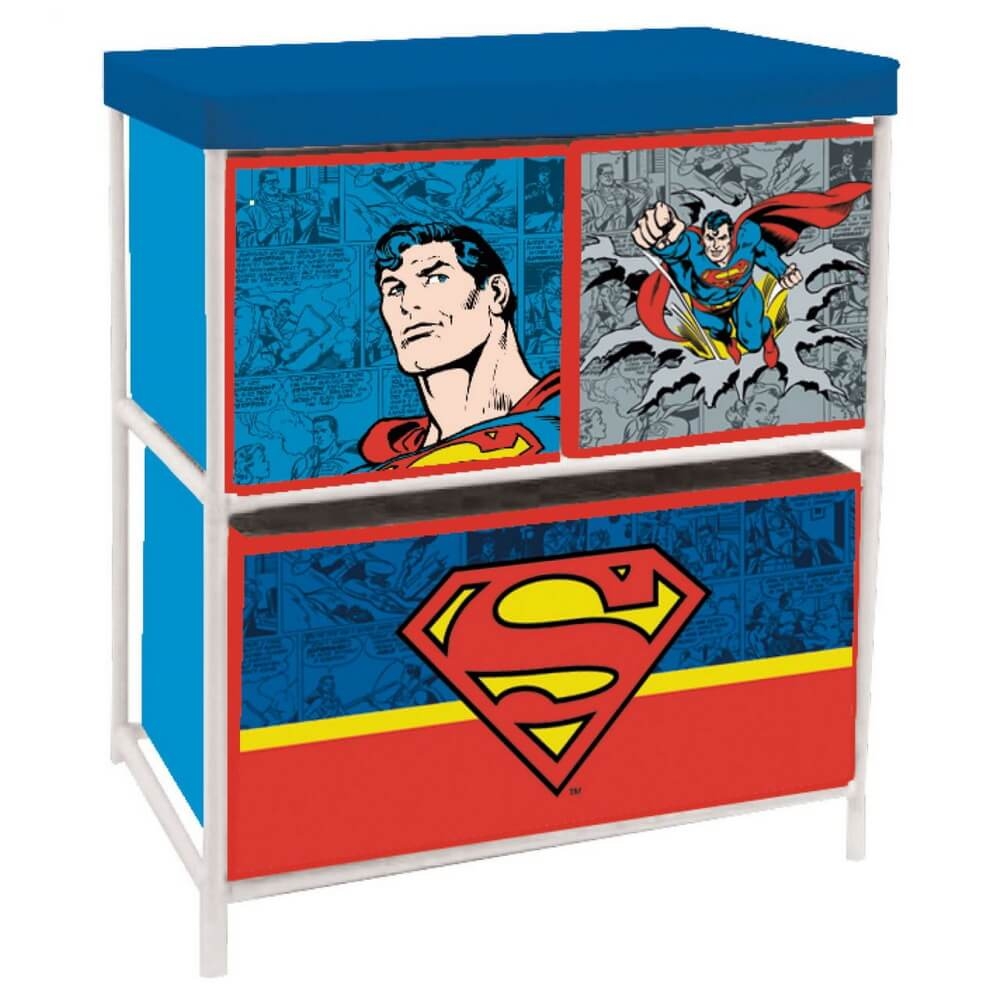 Förvaringshylla med 3 Lådor Superman