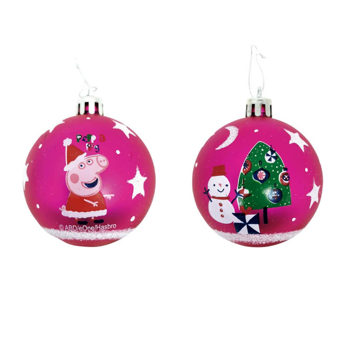 6-pack Julgranskulor Rosa (8cm) Peppa Pig
