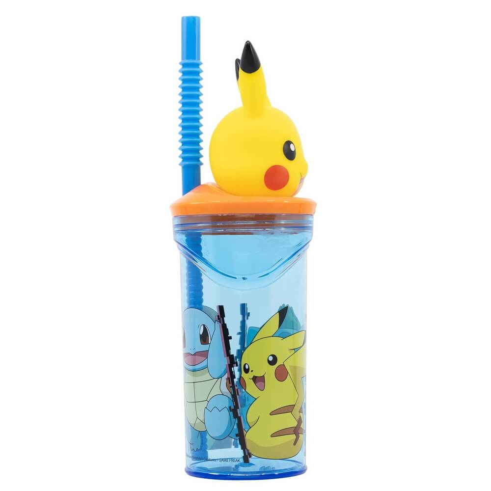 Pikachu Mugg med Sugrör och 3D-figur 360ml - Pokemon