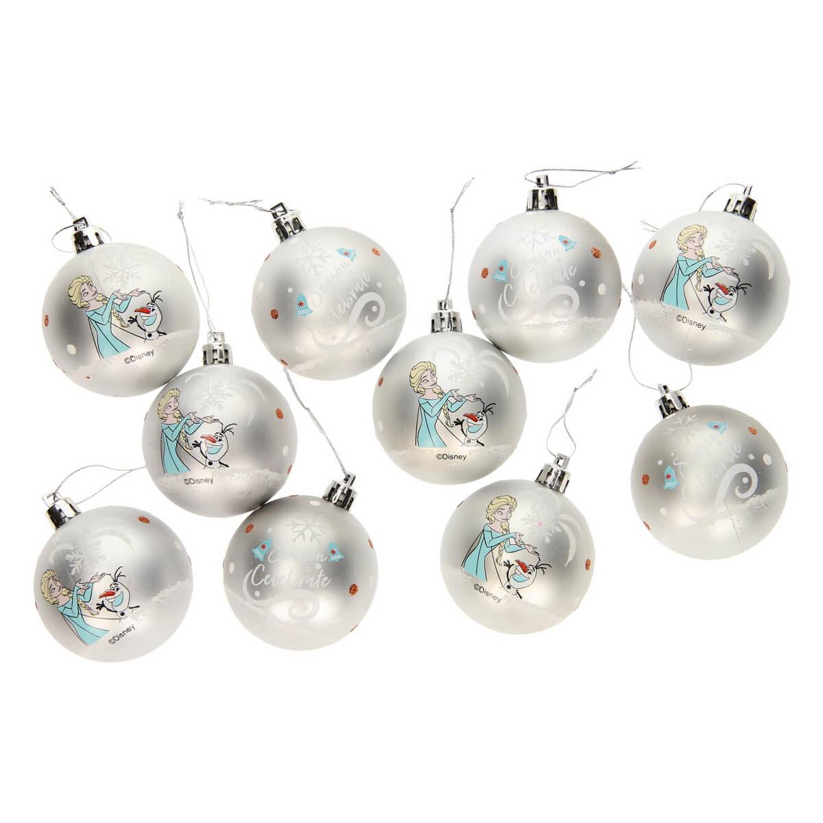 10-pack Frost/Frozen Julgranskulor Silver (6cm) Disney