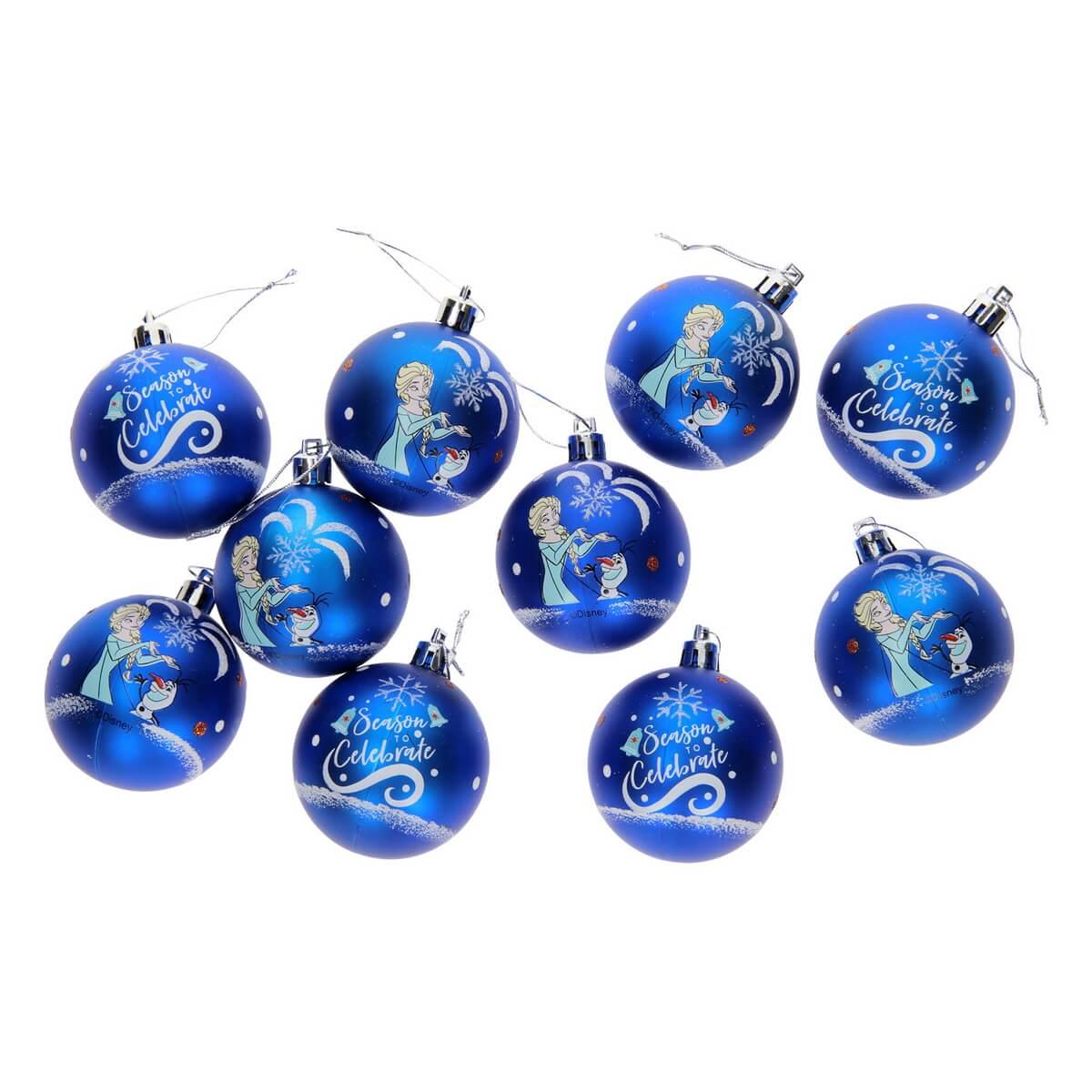 10-pack Frost/Frozen Julgranskulor Blå (6cm) Disney