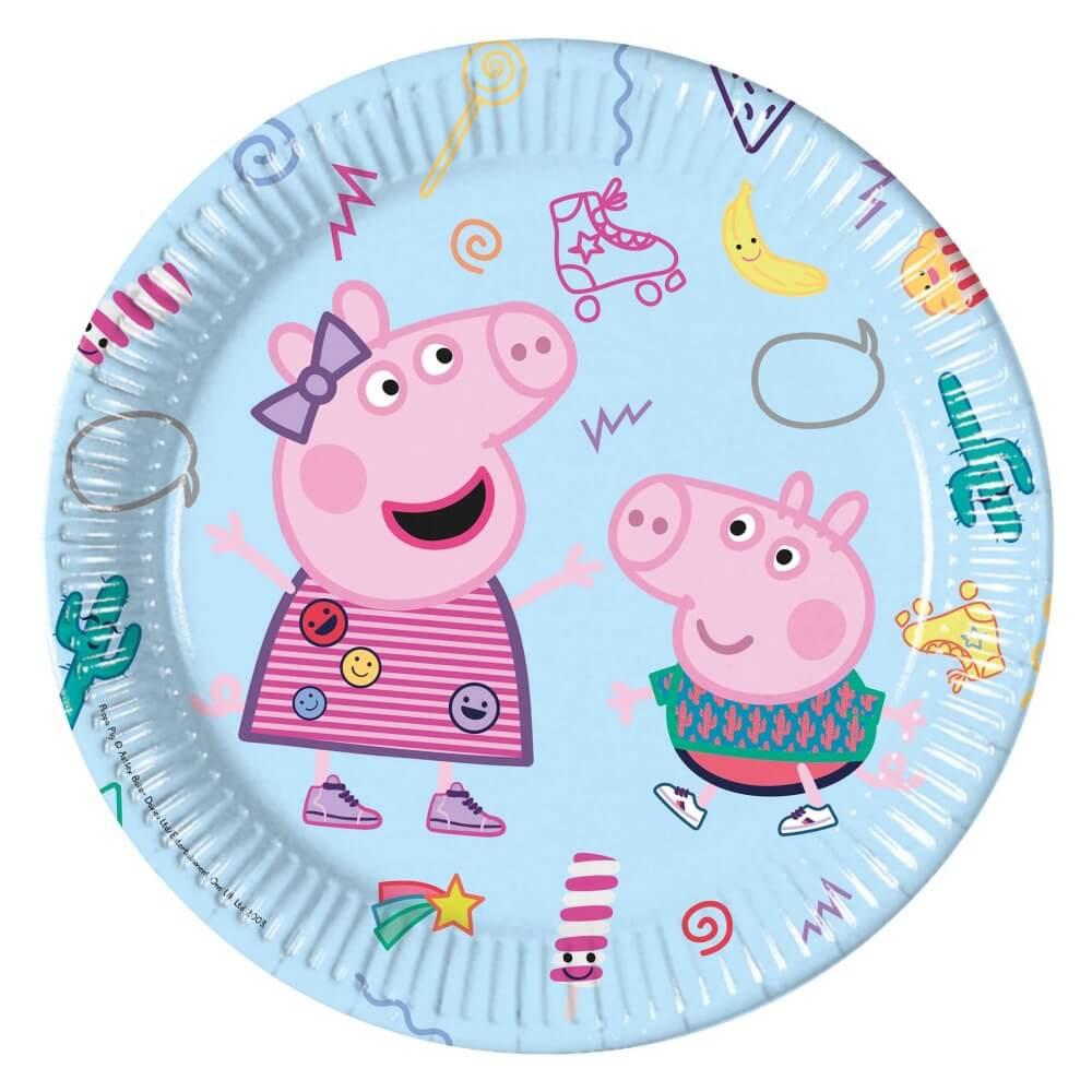 Papperstallrik 23cm (8st) Peppa Pig