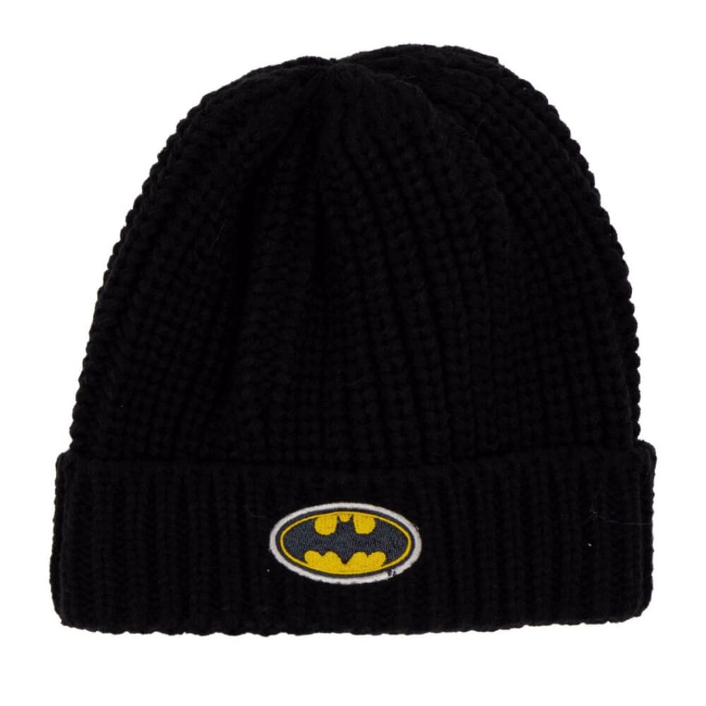 Stickad Mössa Svart Batman