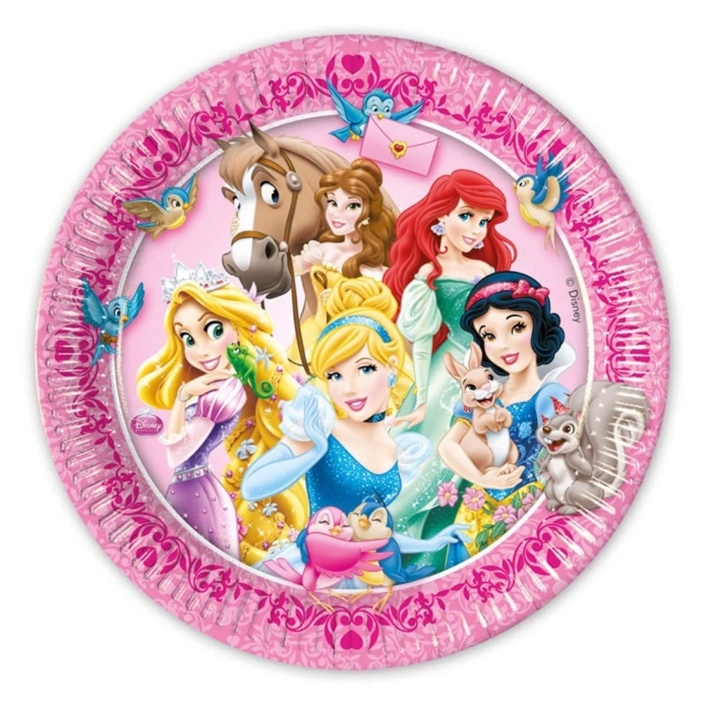Prinsessor & Hjältinnor Papperstallrik 23cm (8st) Disney