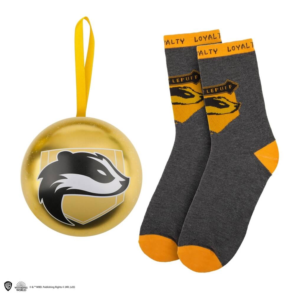 Hufflepuff Julgranskula med Strumpor - Harry Potter