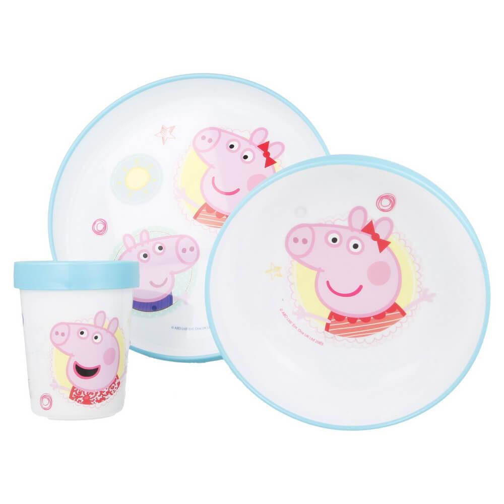 3-set Non-Slip Skål, Tallrik och Mugg Peppa Pig