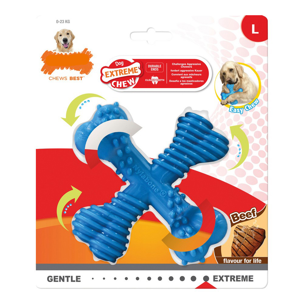 Tuggleksak för hundar Nylabone Dura Chew Kors Kalvkött 11