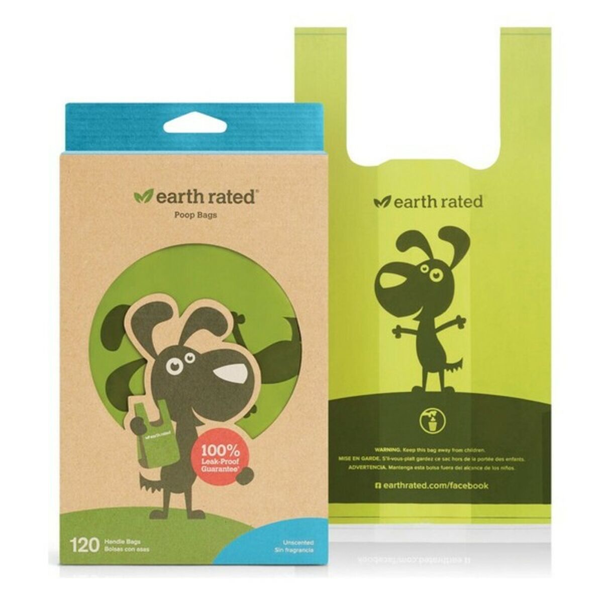 Påsar och väskor Earth Rated 870856100076 Utan parfym Husdjur (120 uds)