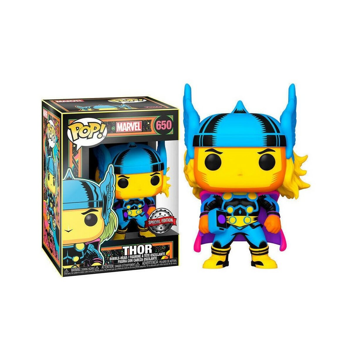 Actionfigurer Funko POP! MARVEL BLACK LIGHT THOR