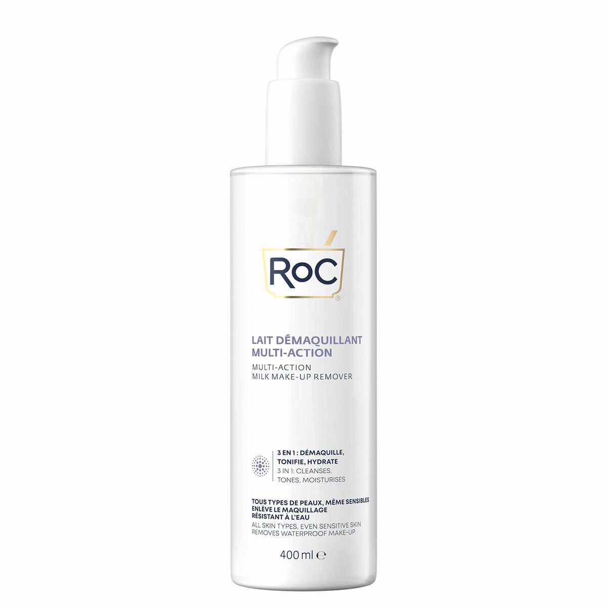 Ansiktssminkborttagningskräm Roc 3 i 1 (400 ml)