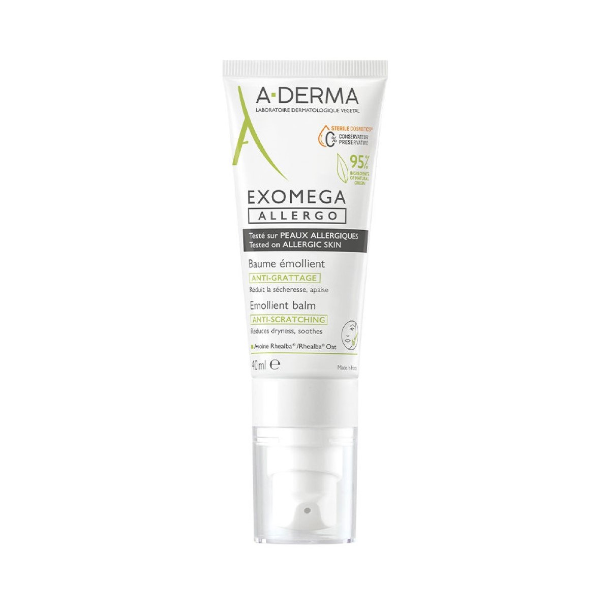 Balsam som lindrar kloda och irritation A-Derma Exomega Allergo 40 ml