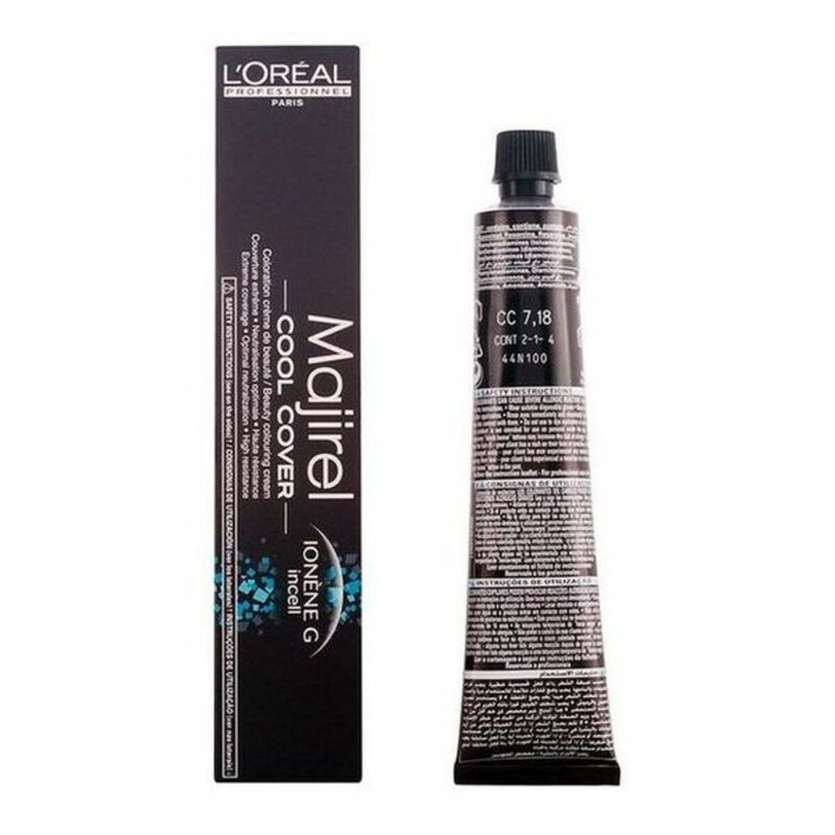 Permanent färg Majirel Cool-Cover L'Oreal Professionnel Paris LMCC718 Nº 7,18 50 ml