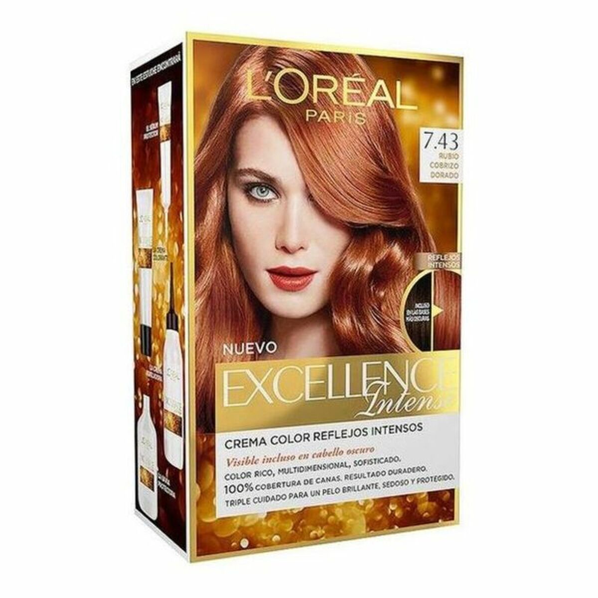 Permanent färg L'Oreal Make Up EXCELLENCE Blont kopparrött (1 antal)