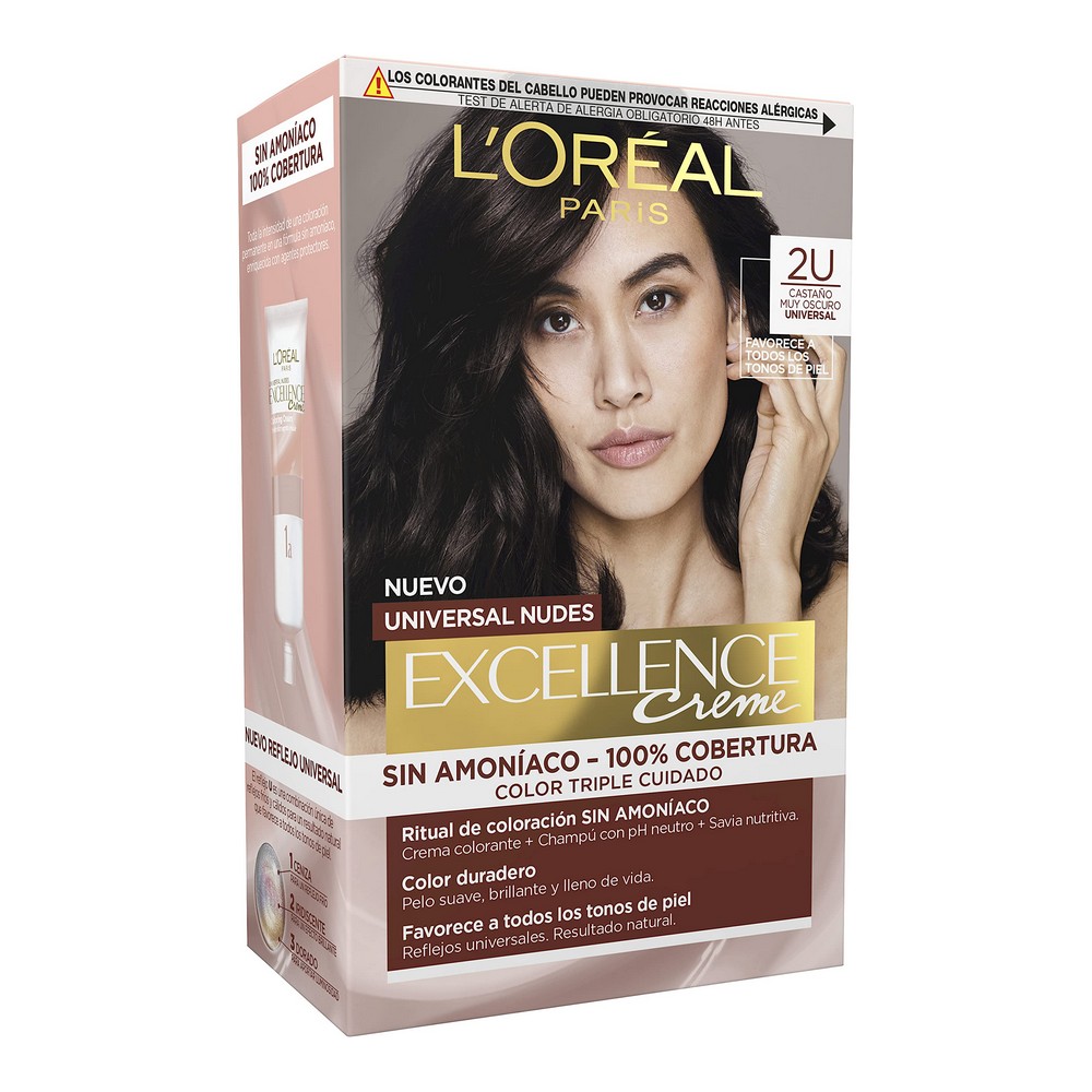 Hårfärg utan ammoniak L'Oreal Make Up Excellence 2u-darkest brunette