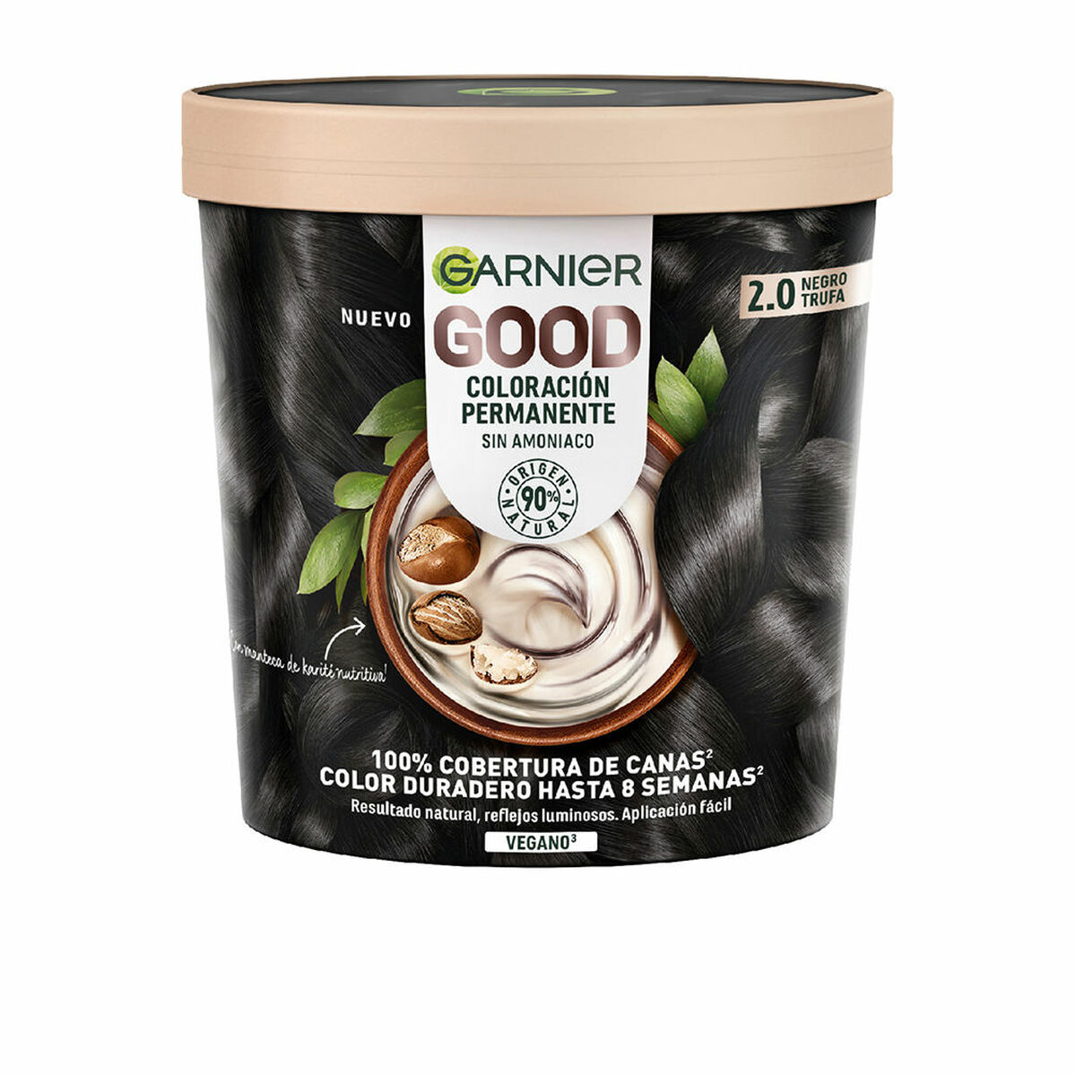 Permanent hårfärg Garnier Good Svart Nº 2.0 (1 antal)