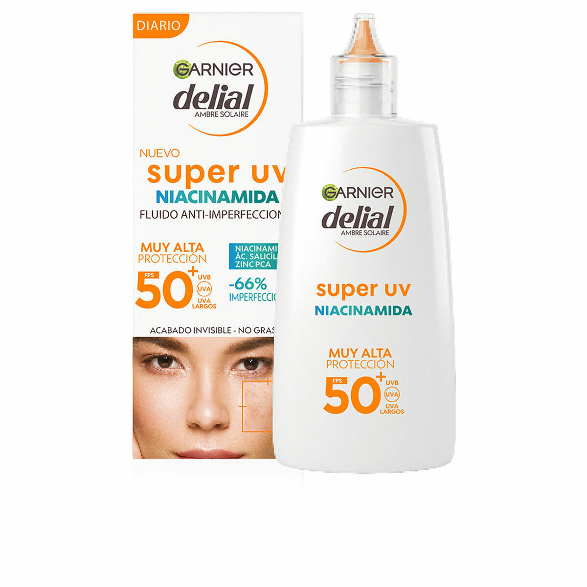 Anti-Imperfektion behandling Garnier Delial Super Uv Spf 50 40 ml Niacinamid