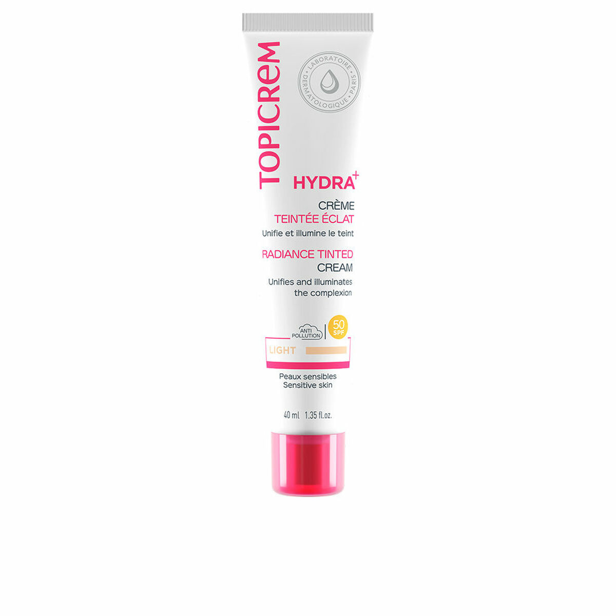 Highlighterkräm Topicrem Hydra+ Klar Spf 50 40 ml