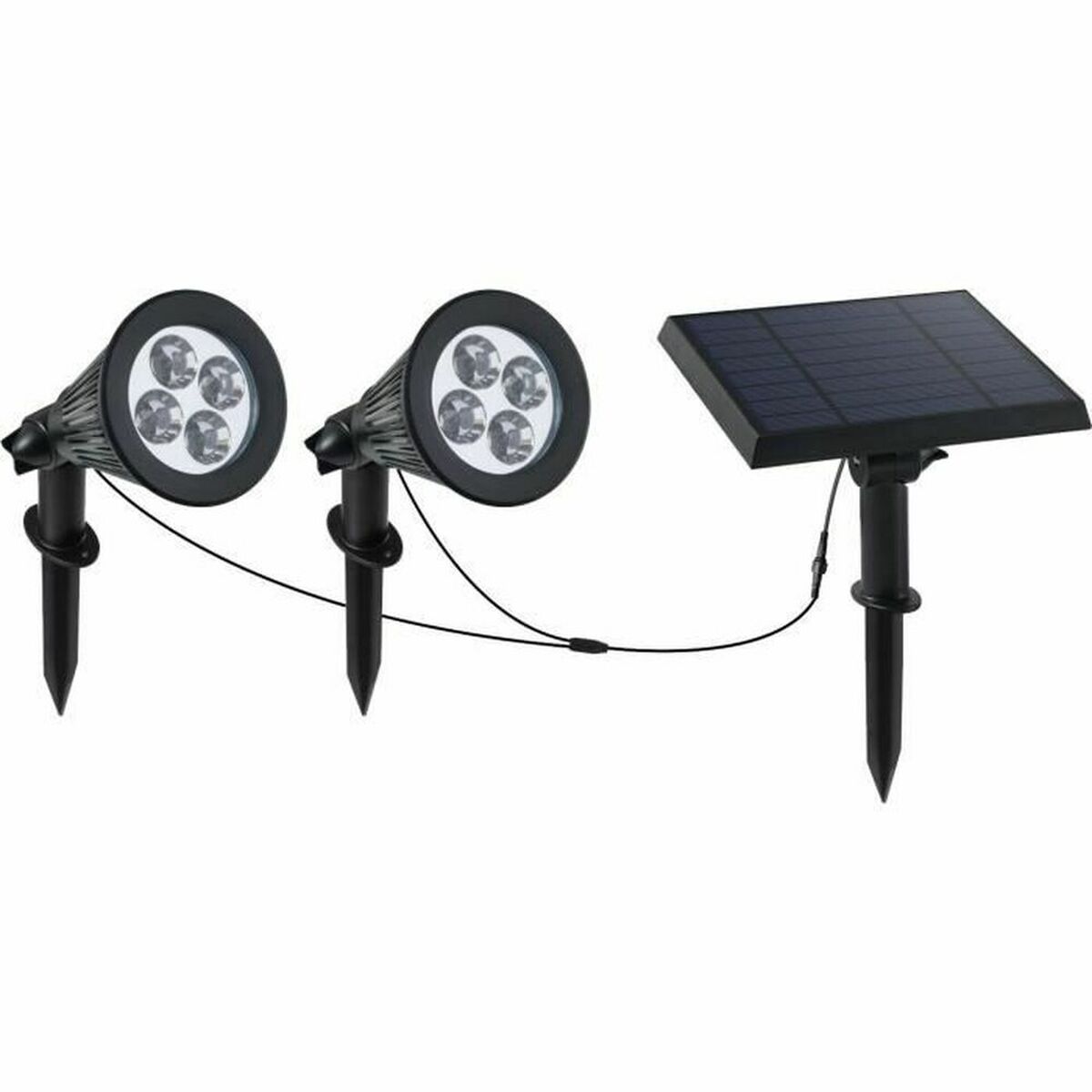 solcellslampo Lumi Garden Family Spiky 2 i 1 Svart Aluminium Stål (2 antal)