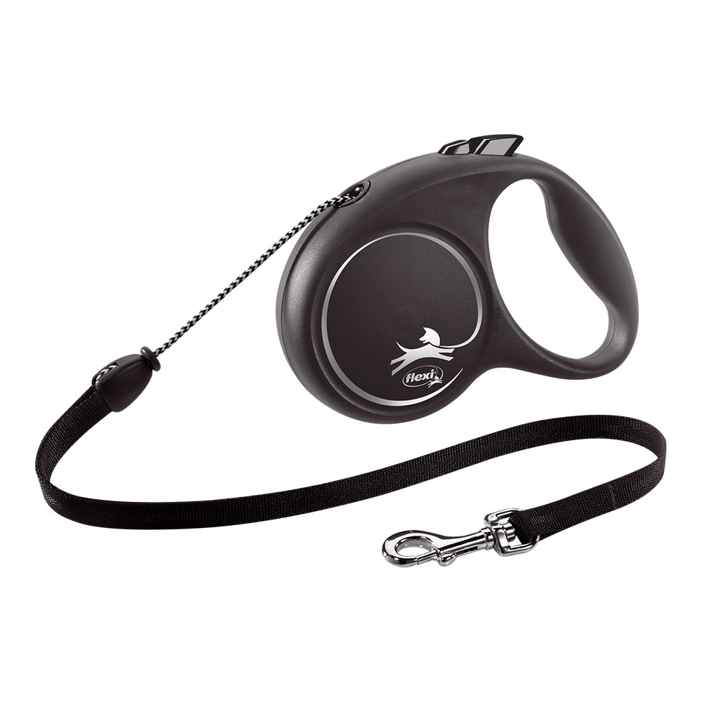 DoHundkoppel Flexi BLACK DESIGN 5 m Storlek M Silver