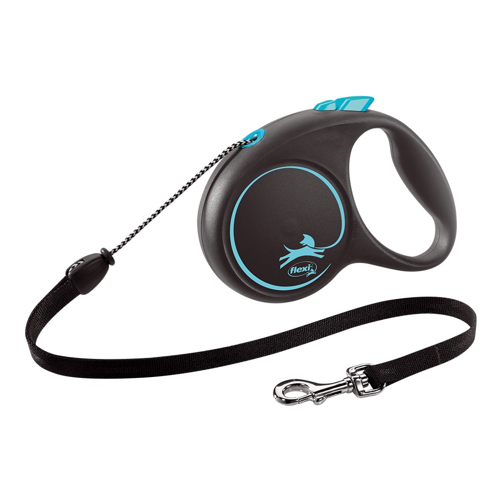 DoHundkoppel Flexi BLACK DESIGN 5 m Blå Storlek M