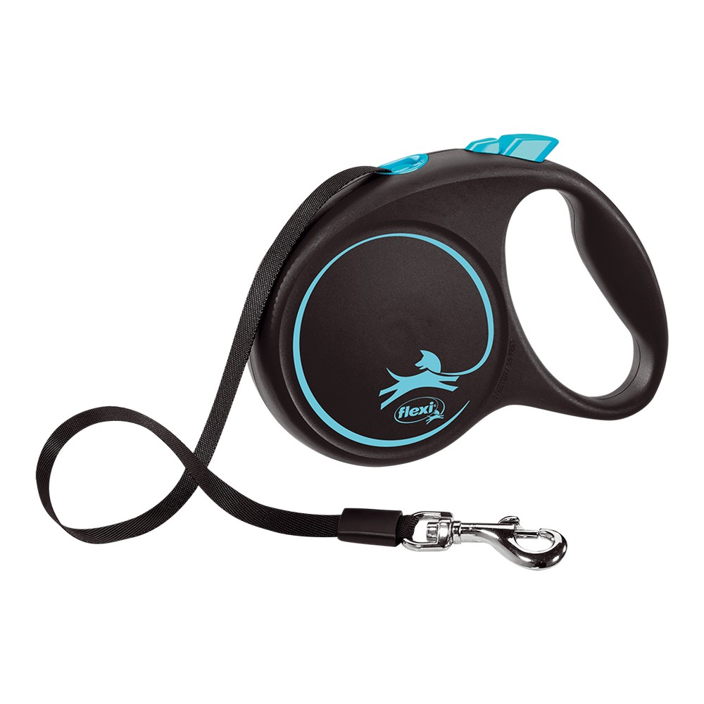 DoHundkoppel Flexi BLACK DESIGN 5 m Blå Storlek L