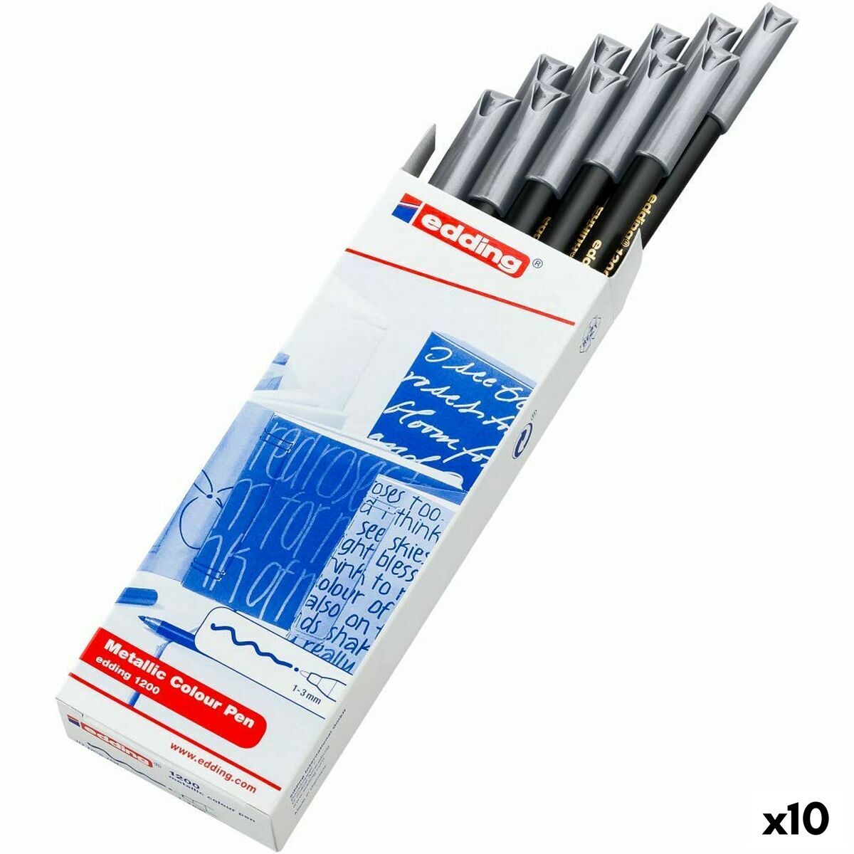 Spritpenna Edding 1200 Silvrig (10 antal)