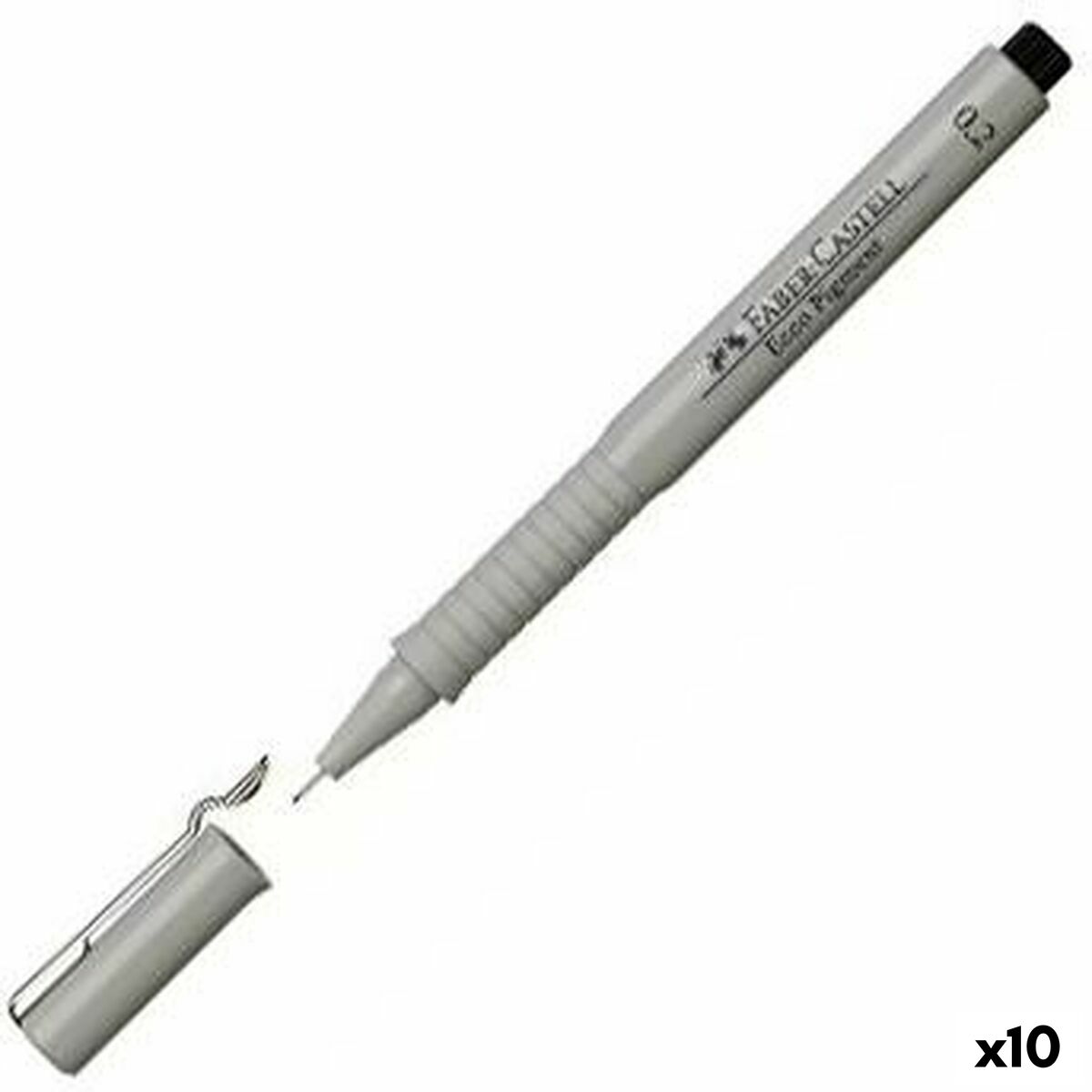 Tuschpennor Faber-Castell Ecco Pigment 0,2 mm Svart (10 antal)