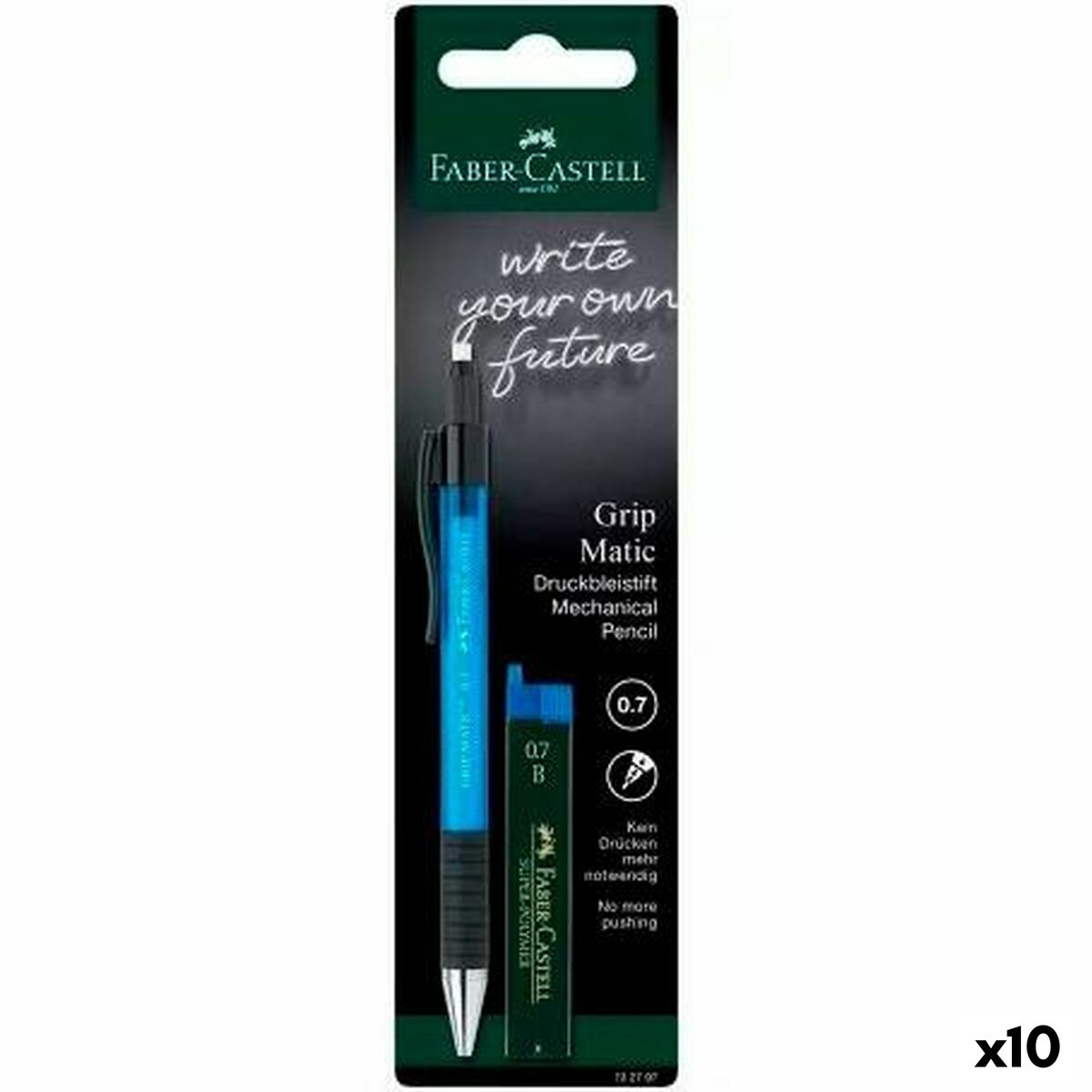 Pennset Faber-Castell Grip Matic Blå 0,7 mm (10 antal)