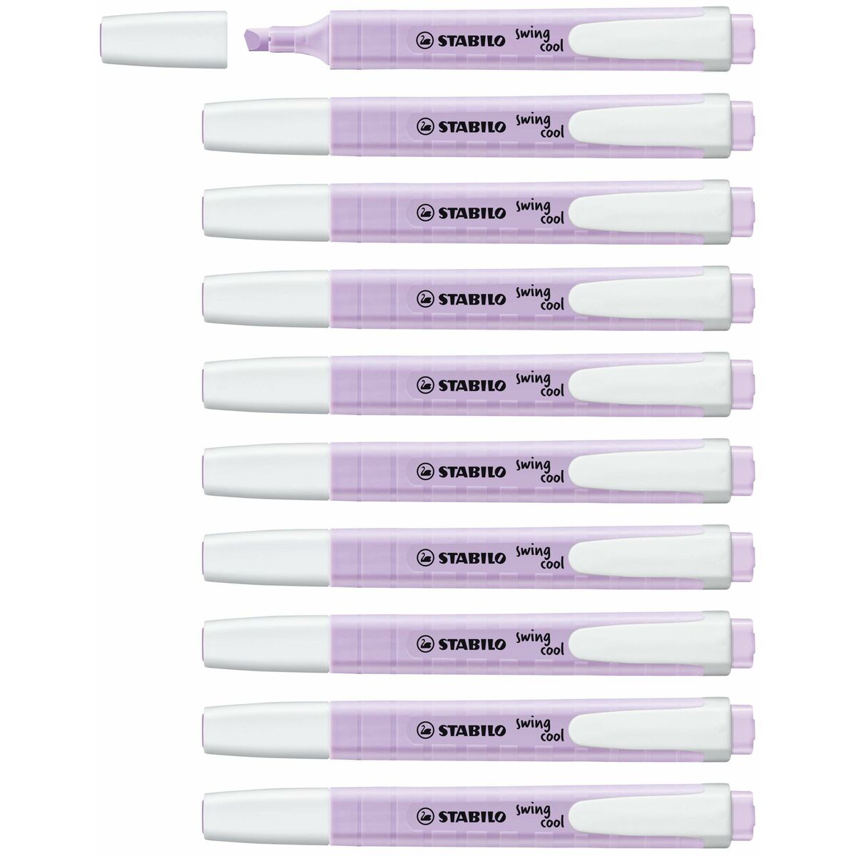 Fluorescerande markörsuppsättning Stabilo Swing Cool Violett 10 Delar