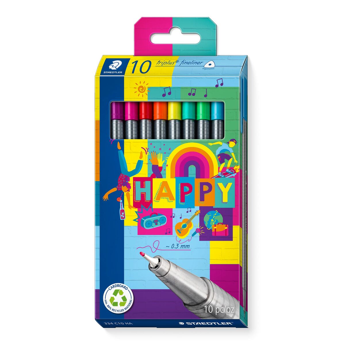Tuschpennor Staedtler Triplus Fineliner 334 10 Delar Multicolour