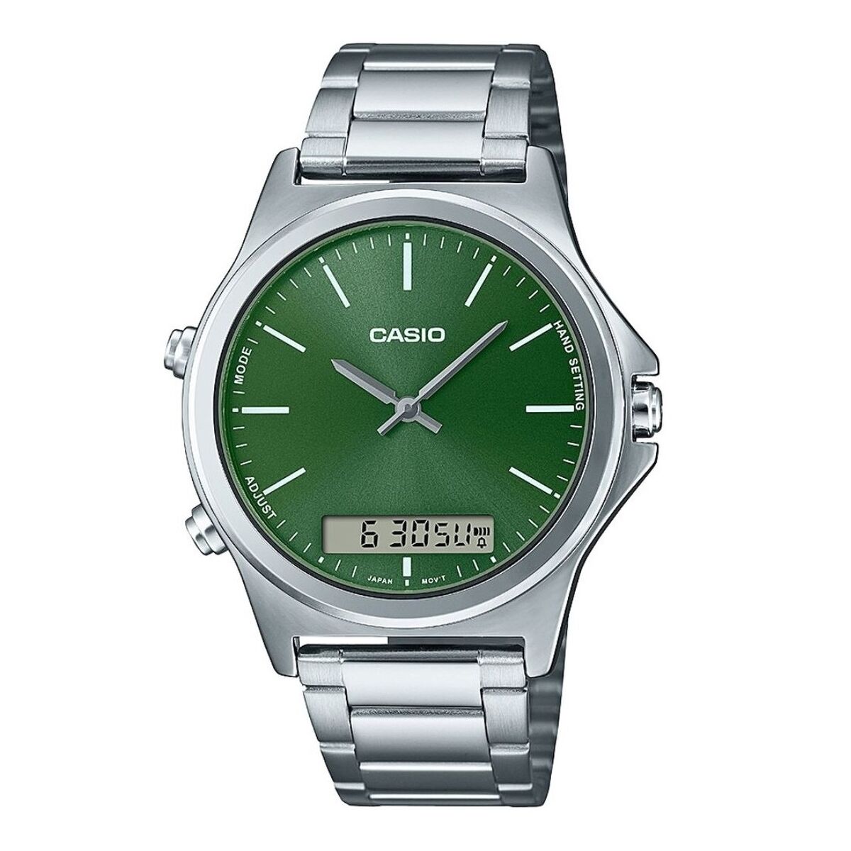 Herrklocka Casio Grön Silvrig