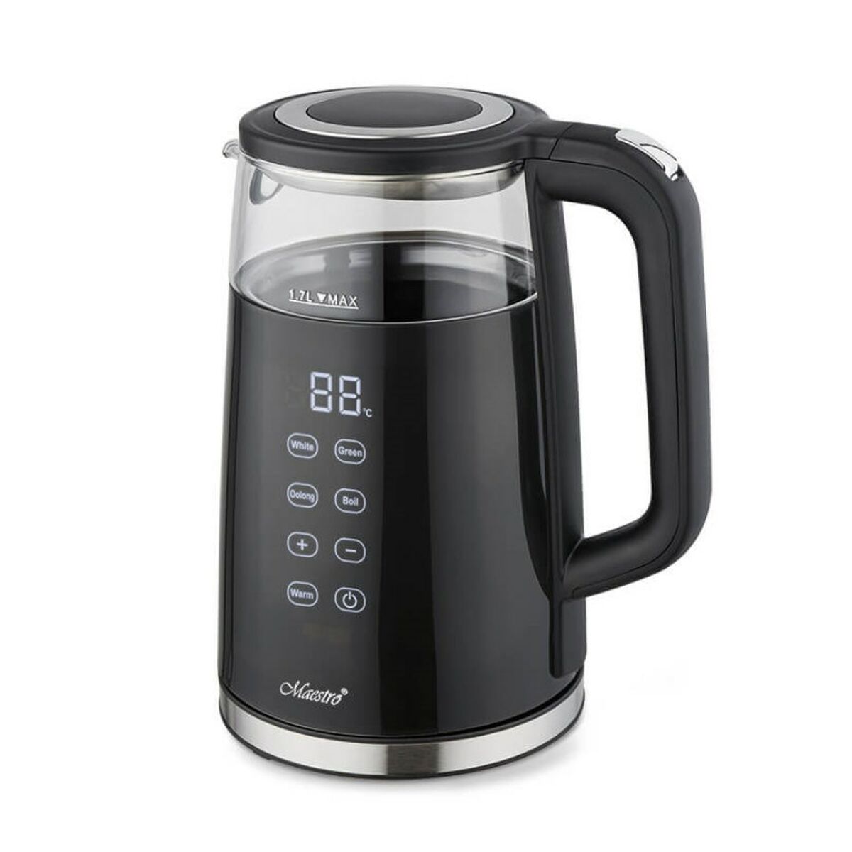 Vattenkokare Feel Maestro MR-049 Svart Transparent Glas Borosilikatglas 2200 W 1,7 L