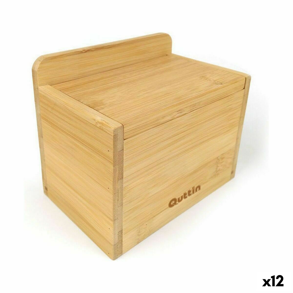 Saltkar med lock Quttin Brun Bambu 14 x 9 x 9,5 cm (12 antal)
