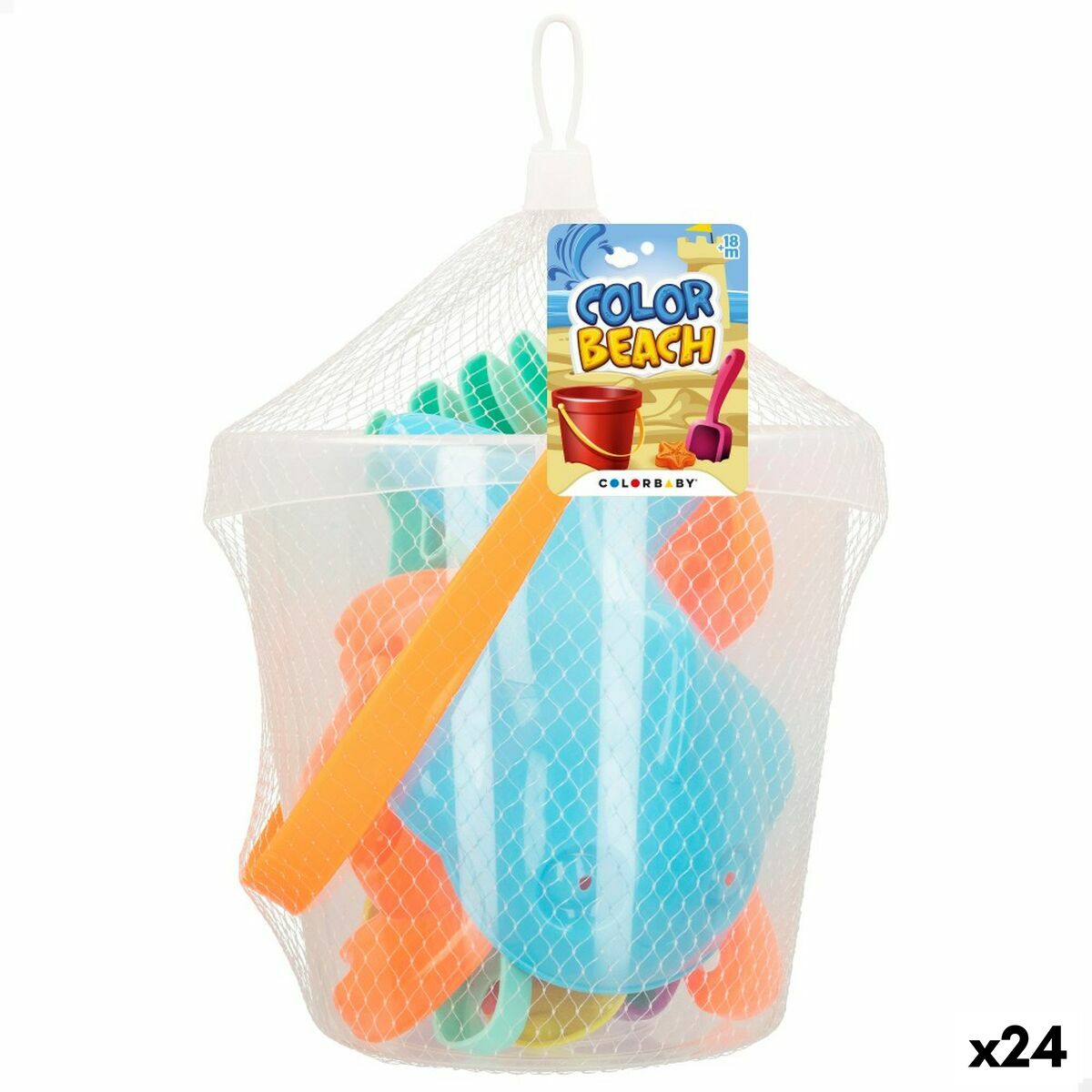 Strandleksaker set Colorbaby Ø 18 cm (24 antal)