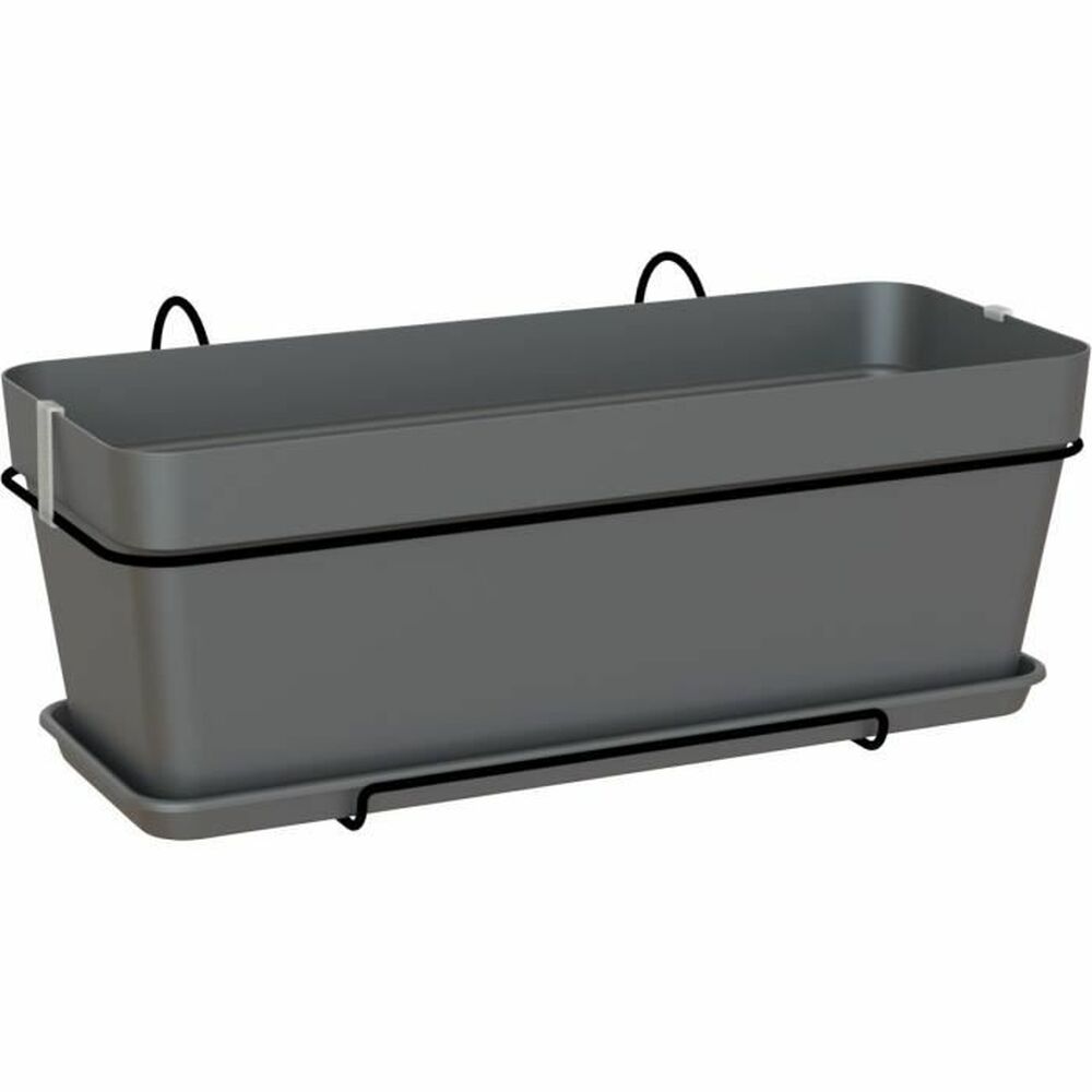 Blomkruka med fat Artevasi Capri v2 För upphängning på balkong Antracitgrå 50,2 x 28,5 x 20,7 cm