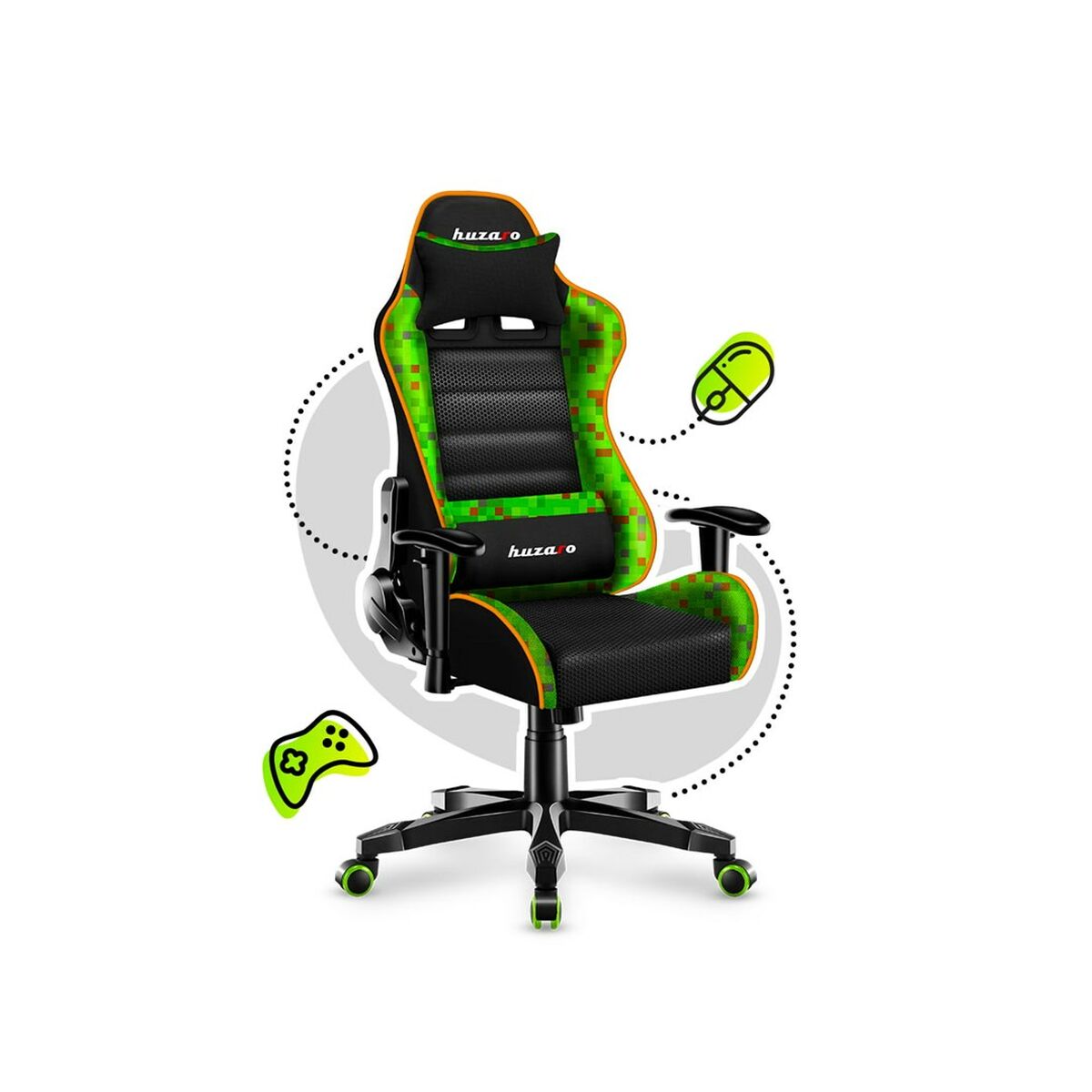 Spelstol Huzaro HZ-Ranger 6.0 Pixel Mesh Svart/Blå