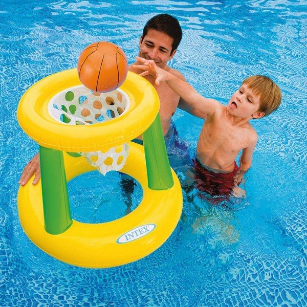 Uppblåsbar spel Intex Orange Grön Basketkorg 67 x 55 cm