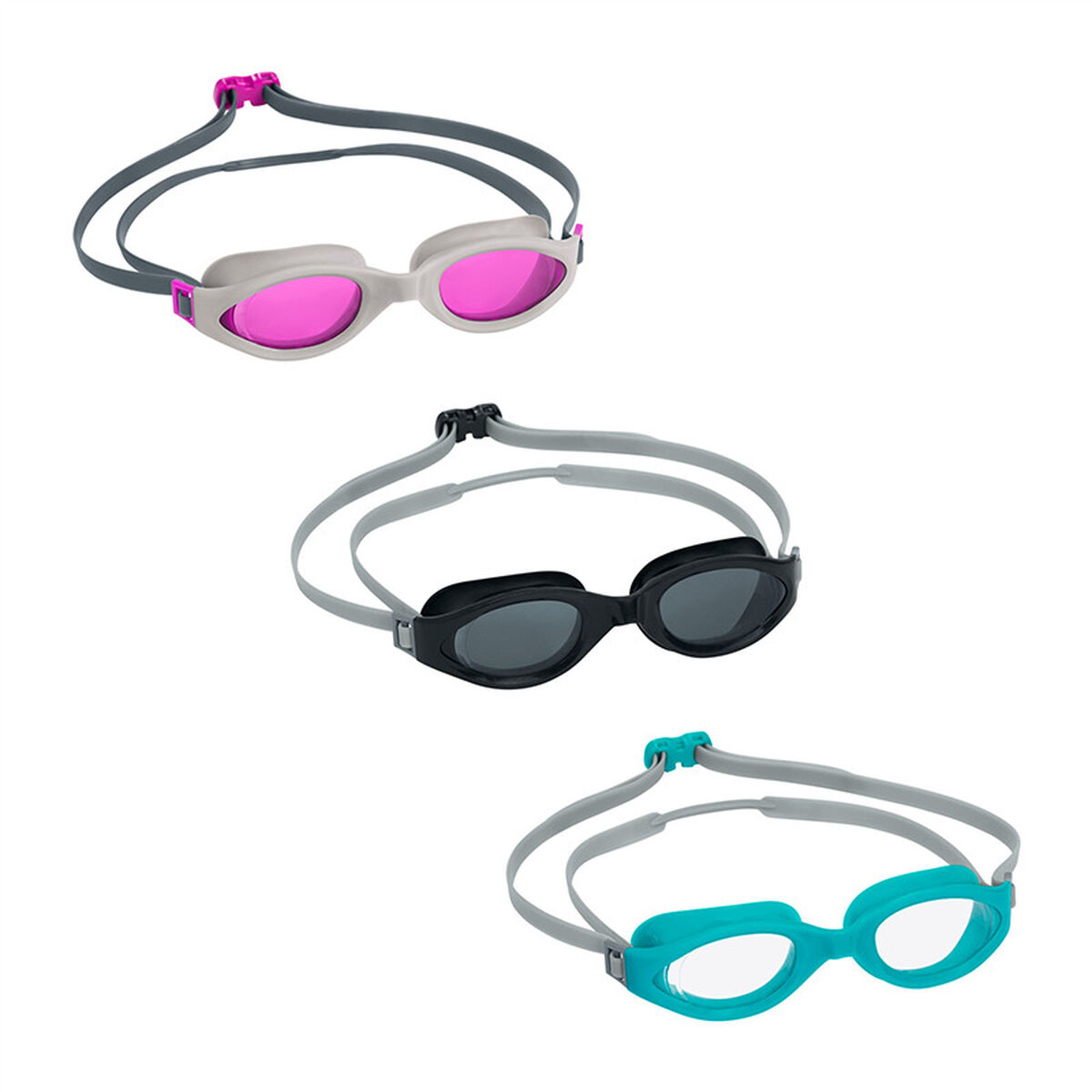 Bestway Simmande Goggles Silikon Vuxen Spegel Antifog Blandade Färger +14 År Strand och Pool 21066