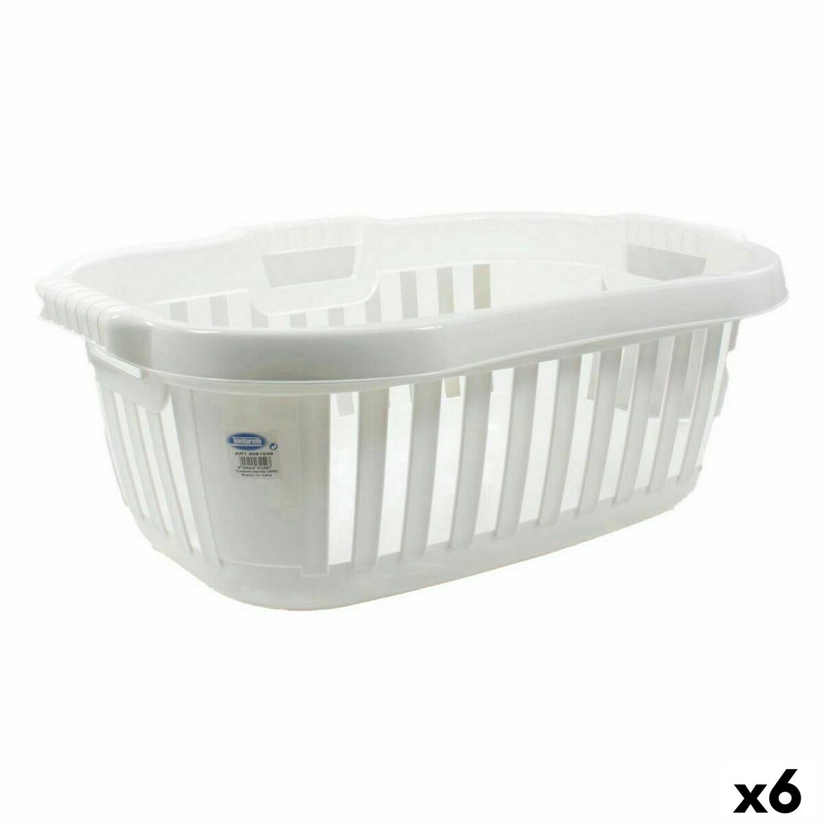 Tvättkorg Tontarelli Hipster Vit 50 L 66 x 44 x 25 cm (6 antal)